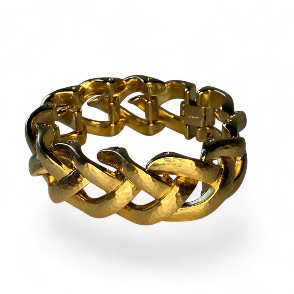 Brighton Grand Canal Bracelet JB5881 Brushed Gold Chunky 7" $128 Retail - Picture 3 of 8